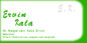 ervin kala business card